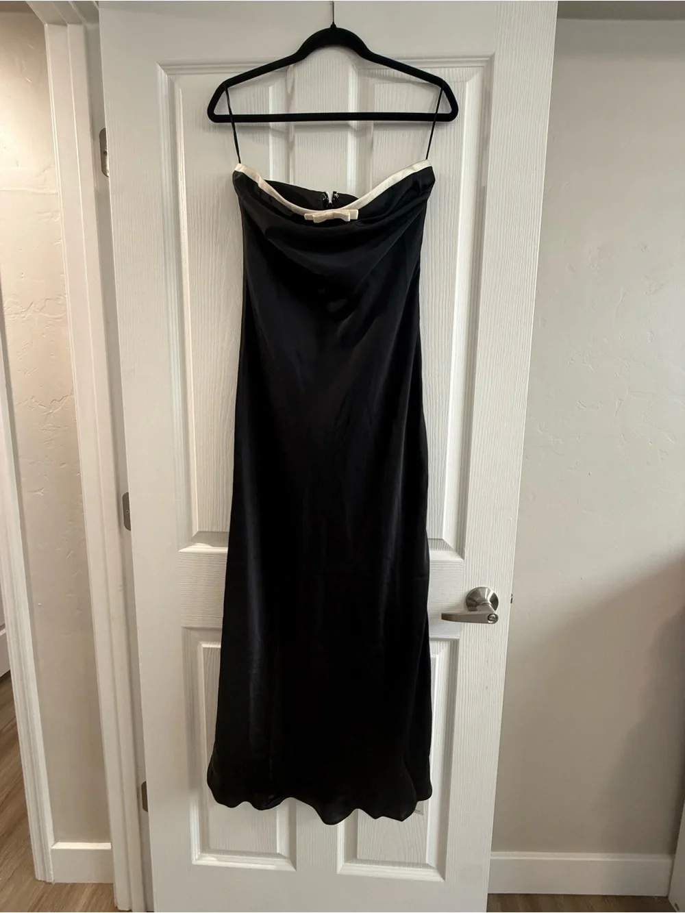Abercrombie & Fitch Black Strapless Dress with Cream Trim